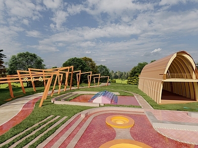 现代儿童游乐区 户外儿童有游乐区