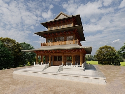 中式古建筑 藏书阁