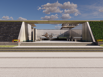 现代售楼处建筑 现代住宅售楼部