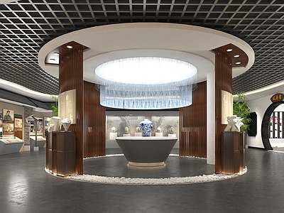 新中式中式博物馆 陈列柜 展厅