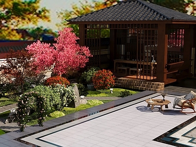 现代禅意住宅景观 苏式 禅意 美景
