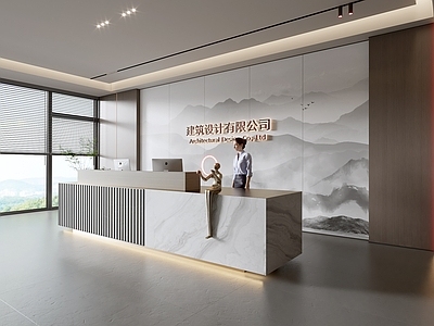 现代前台 公司前台 服务台 酒店前台 民宿前台