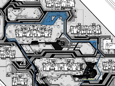 现代庭院 融创大区斜线景观 施工图