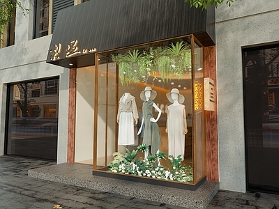 现代法式服装店 女装店 服装店 服装店门头