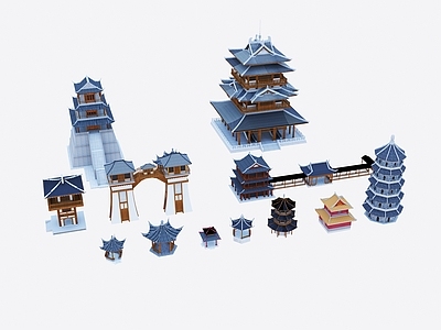 中式古建筑 古建 塔 城墙