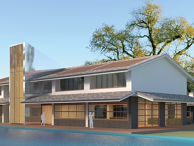现代简约乡村民房 乡村校园 田园 农庄