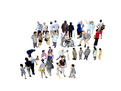 多人 2D 老人 亲子 俯视