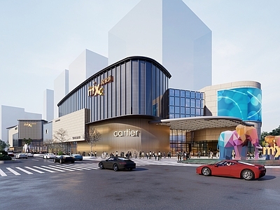 现代商场建筑 現代商业综合体 商业中心广场