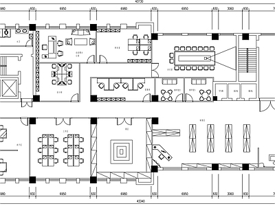 现代整体办公空间 办公空间设计平面 设计办公室平面图 整体办公室平面图 施工图