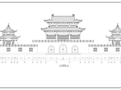 寺庙 山门宝华寺 施工图