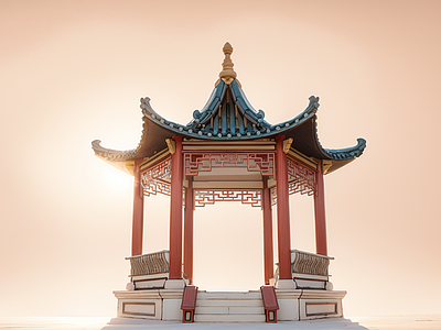 中式古建筑 景观凉亭