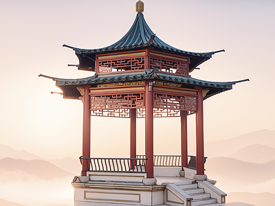 中式古建筑 景观凉亭