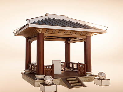 中式古建筑 景观凉亭