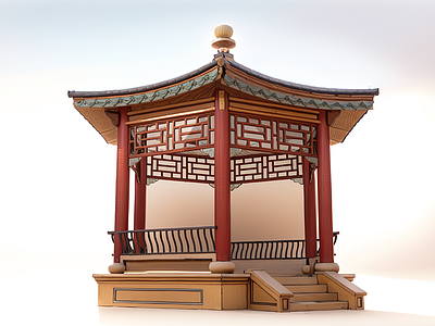 中式古建筑 景观凉亭