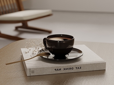 现代摆件组合 现代摆件 咖啡杯