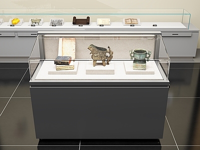 现代新中式博物馆 博物馆展柜 玻璃展柜 文物展柜 木质展柜 古董展柜