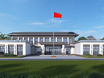 新中式办公楼 两层办公楼 党群活动中心 活动中心