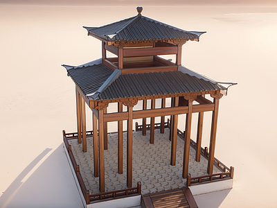 中式古建筑 中式古凉亭