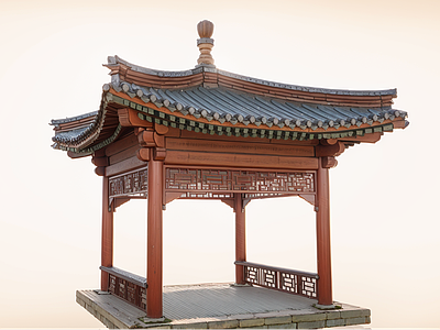 中式古建筑 中式古凉亭