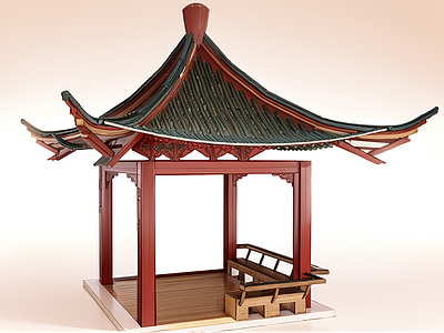 中式古建筑 中式古凉亭