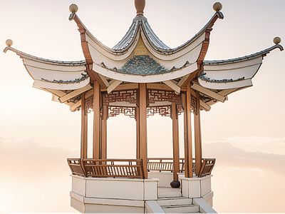 中式古建筑 中式古凉亭