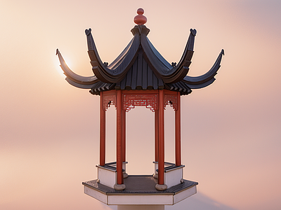 中式古建筑 中式古凉亭