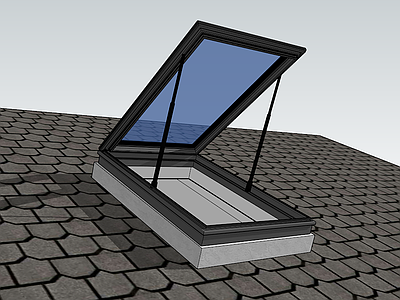 现代别墅 屋顶手动天窗