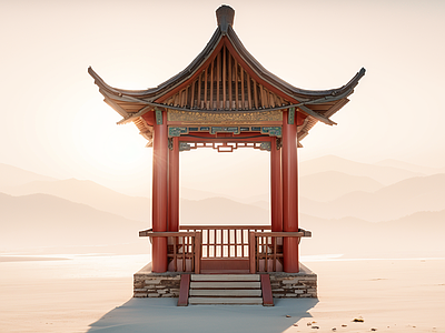中式古建筑 中式古凉亭