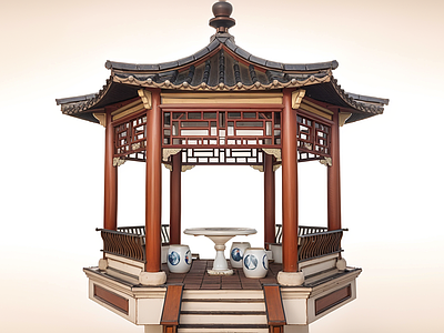 中式古建筑 中式古凉亭