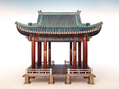 中式古建筑 中式古凉亭