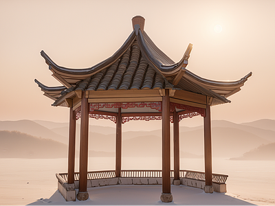 中式古建筑 中式古凉亭
