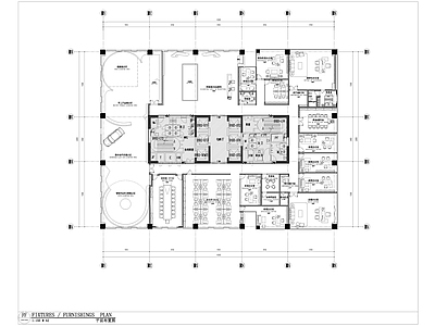 现代整体办公空间 1200m² 施工图
