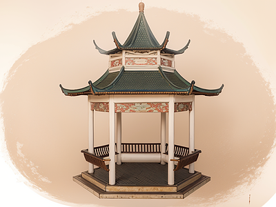 中式古建筑 中式古凉亭