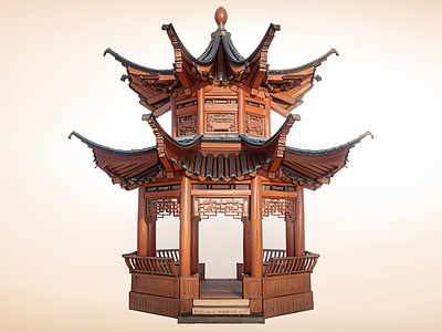 中式古建筑 中式古凉亭