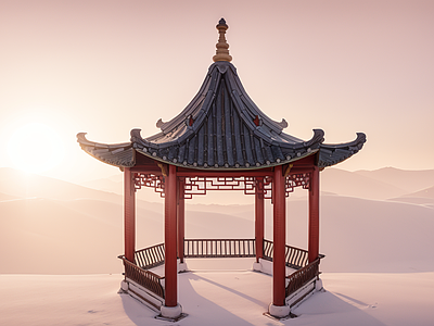 中式古建筑 中式古凉亭