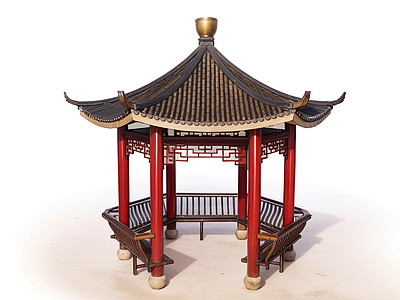 中式古建筑 中式古凉亭