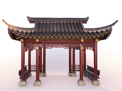 中式古建筑 中式古凉亭