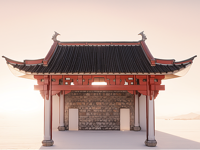 中式古建筑 中式古凉亭