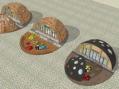 奶油现代木屋 仿生甲虫木屋 甲虫手作工坊 乡村亲子工坊 乡创中心