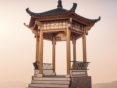 中式古建筑 中式古凉亭
