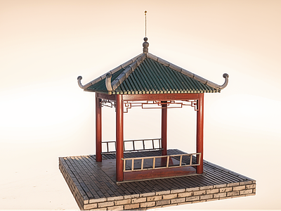 中式古建筑 中式古凉亭