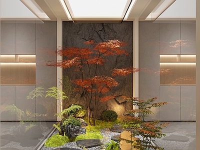现代室内景观 植物景观 采光井