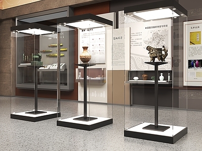 新中式现代博物馆 博物馆展示柜 玻璃柜陈列柜 玻璃立柜展柜 青铜器展示柜 文物展示柜