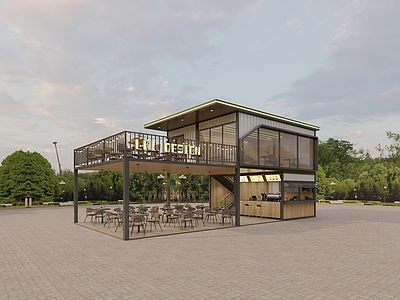 现代风格建筑 集装箱咖啡店 集装箱奶茶店 集装箱烧烤店 集装箱露营店