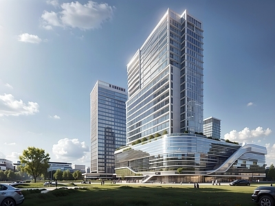 现代商场建筑 商业高层 商场门头 商业裙楼