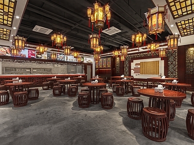 中式现代茶餐厅 粤式茶餐厅 甜品店 施工图