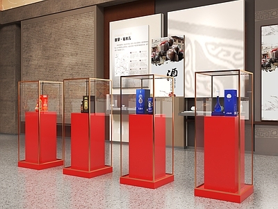 新中式现代博物馆 博物馆展示柜 玻璃展柜展示台 文物展柜 古董展示柜展示台 会展展示台