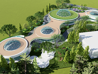 现代小公建 展览馆 圆形建筑 公共建筑