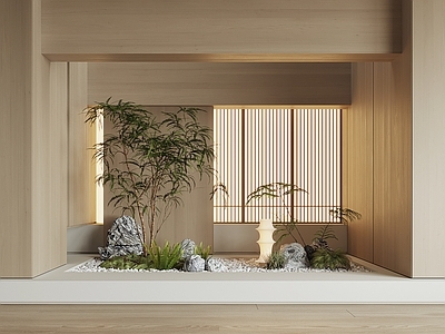 现代室内景观 地下室 天井 室内景观 植物观景