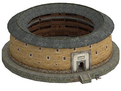 中式复古古建 福建土楼 土房子 90年代建筑 少数民族建筑 黄土建筑 古建